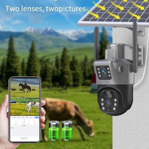 Two Screens Outdoor Security Camera 4K Ultra HD