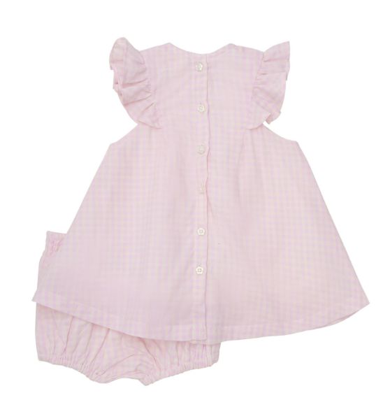 Minymo Short-Sleeve Dress with Shorts Set - Light Rose (9 Months)