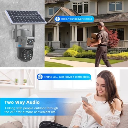 Two Screens Outdoor Security Camera 4K Ultra HD