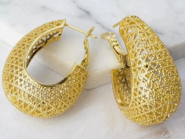 18k gold plated copper earrings