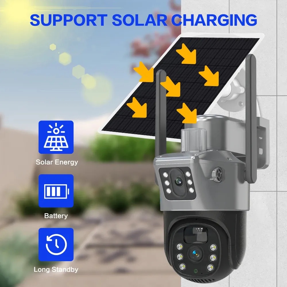 Two Screens Outdoor Security Camera 4K Ultra HD