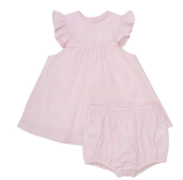 Minymo Short-Sleeve Dress with Shorts Set - Light Rose (9 Months)