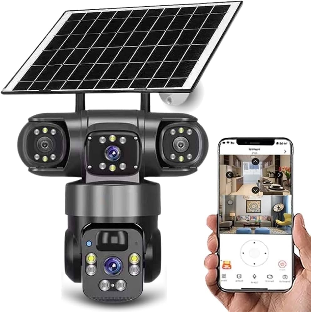 V380 Pro 3 Lens 3 Views Wireless Cctv Camera 4G Security Camera