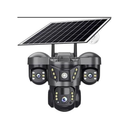 V380 Pro Triple Camera UltraHD 4G Solar Powered Smart Camera Solar Camera